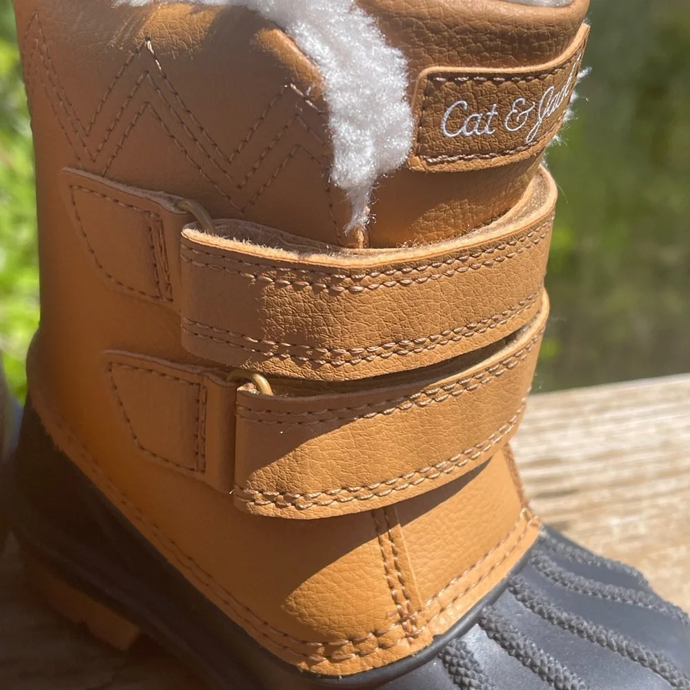 Cat & Jack Tan and Black Snow Boots